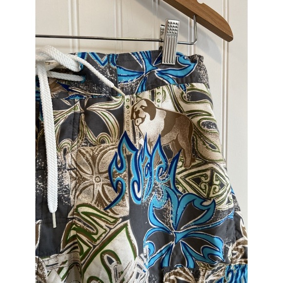 Big Dogs Lined Swim Shorts Men's Size Large Trunks Floral with Pockets - Picture 3 of 10
